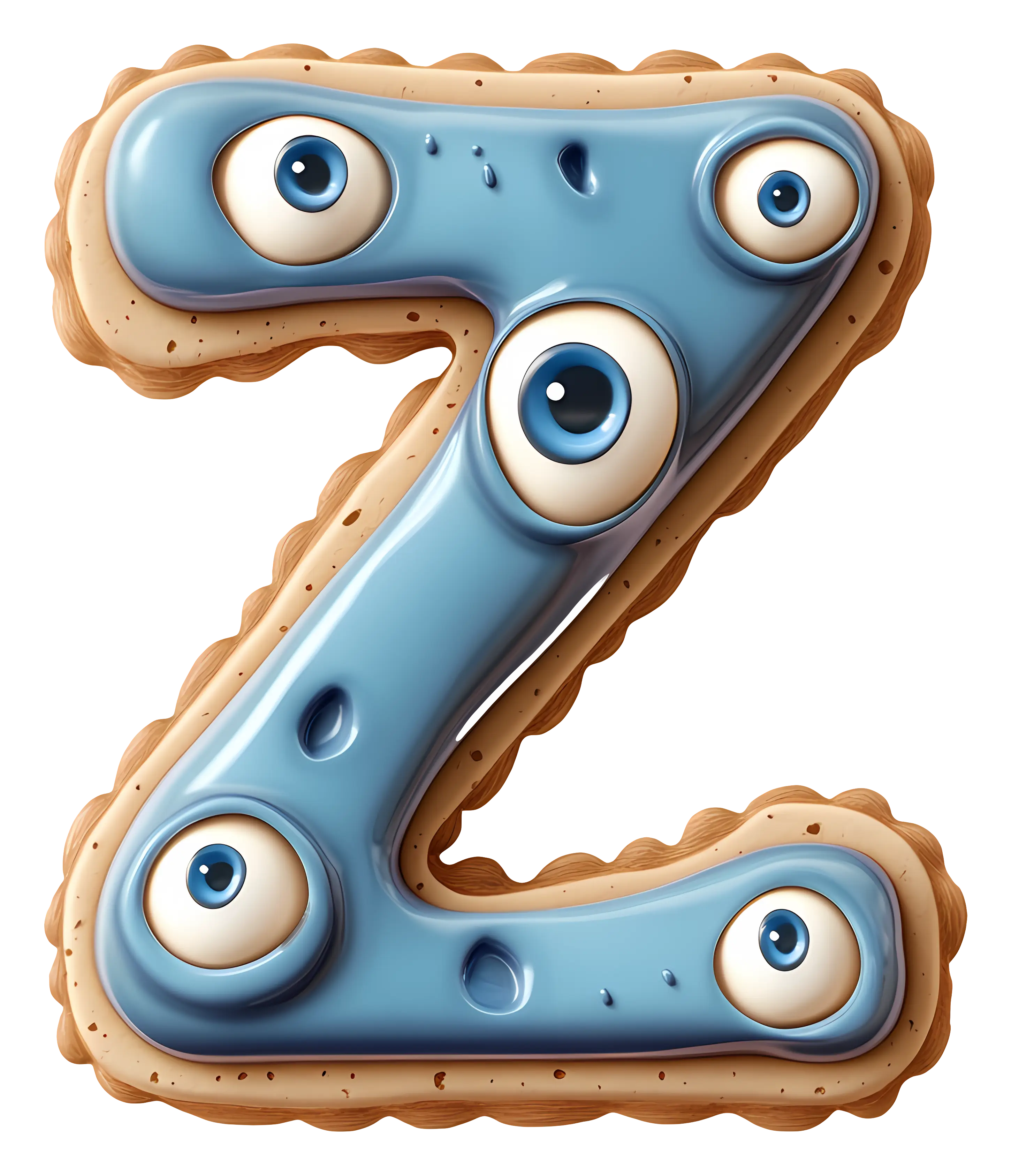 Quirky Letter Z with Eyes