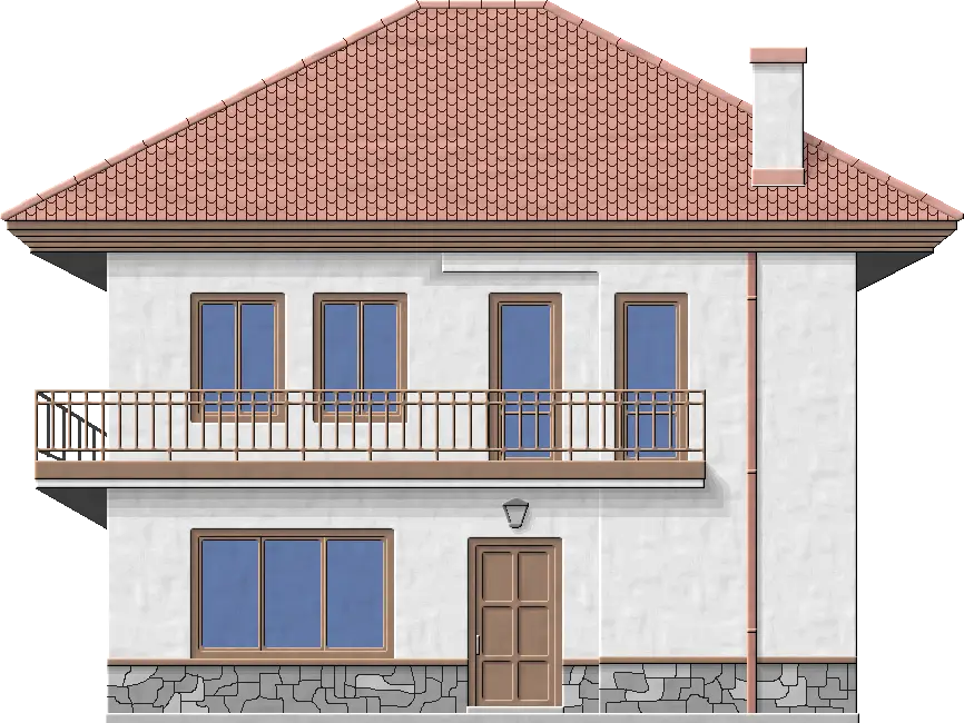 Illustration of Two-Story House Design