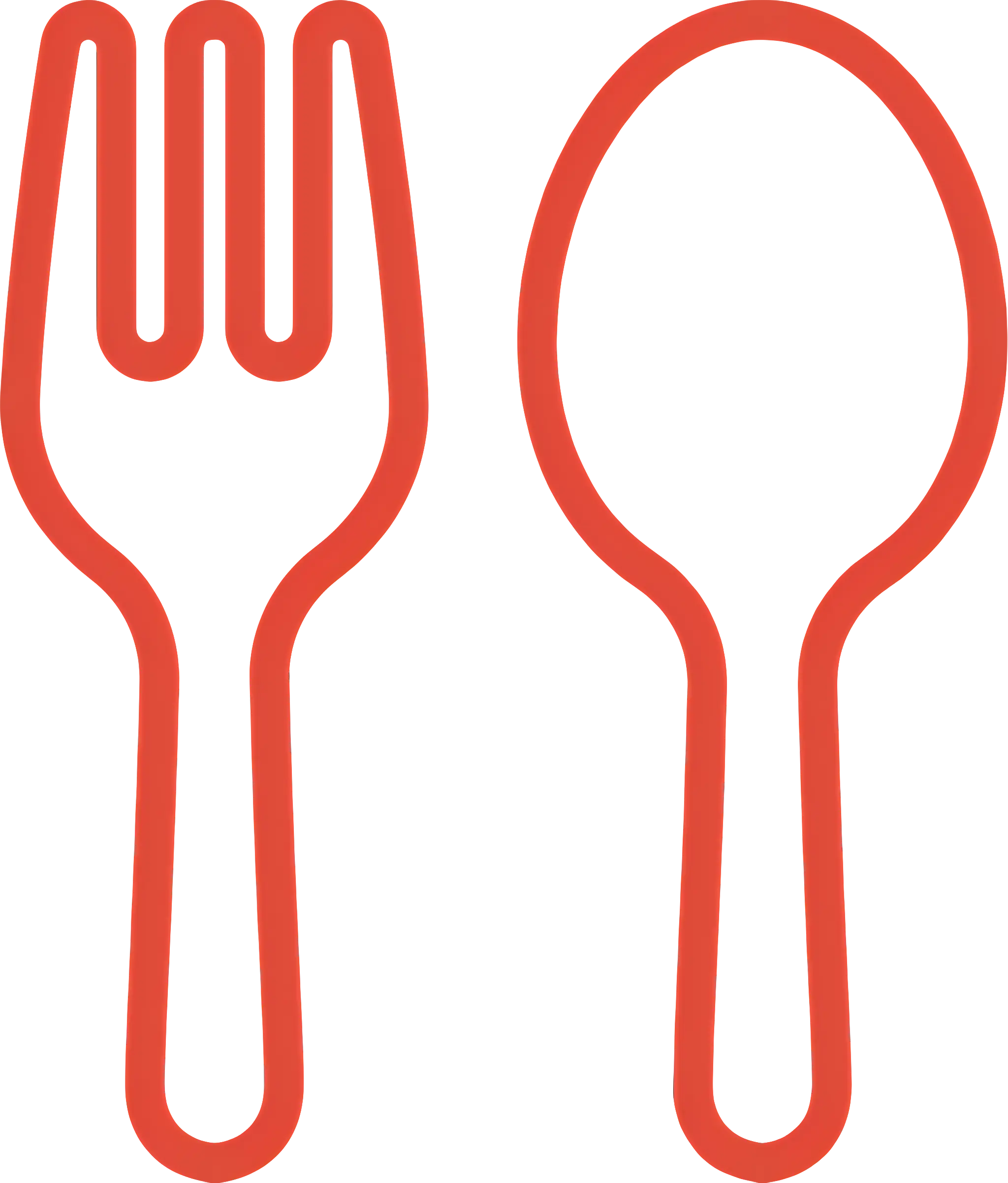 Red Fork and Spoon Icon for Utensil Design