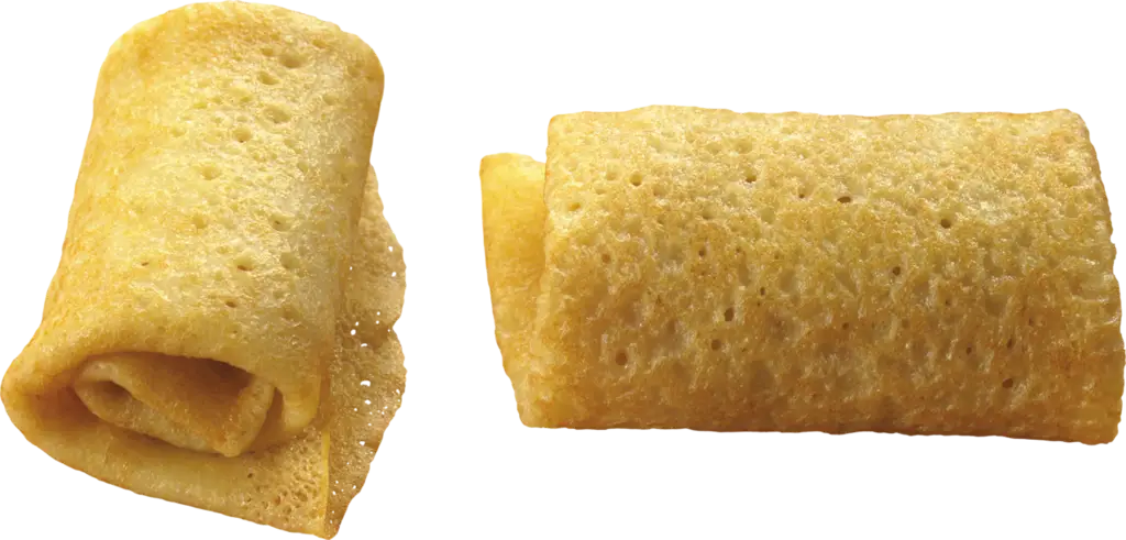 Rolled Yellow Crepes on Transparent Background