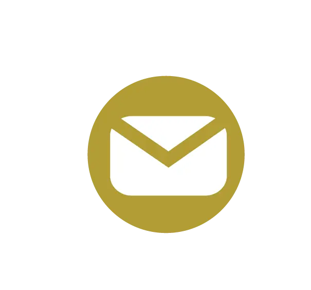 Email Icon in Gold Circle Design