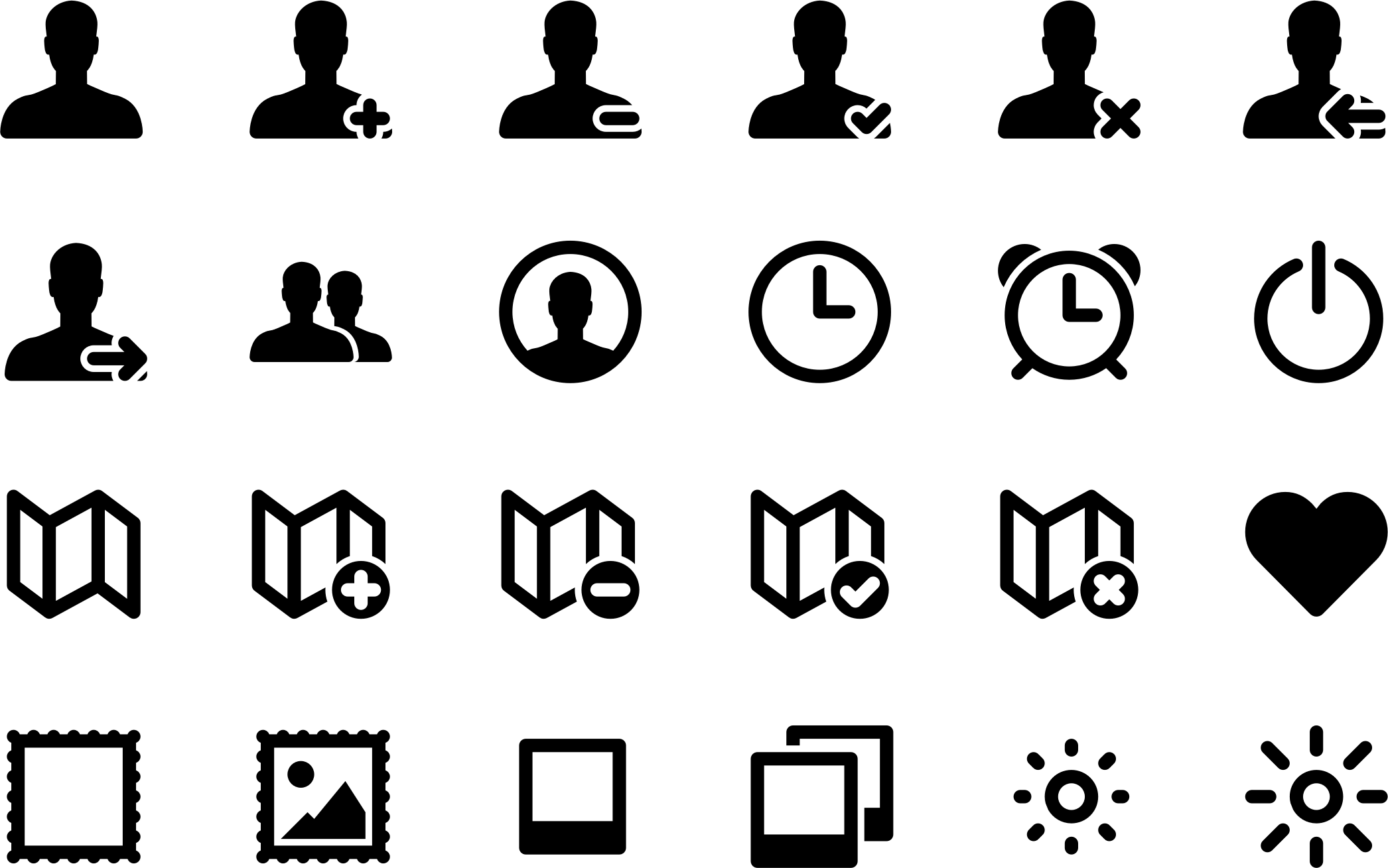 Various Black and White Icons