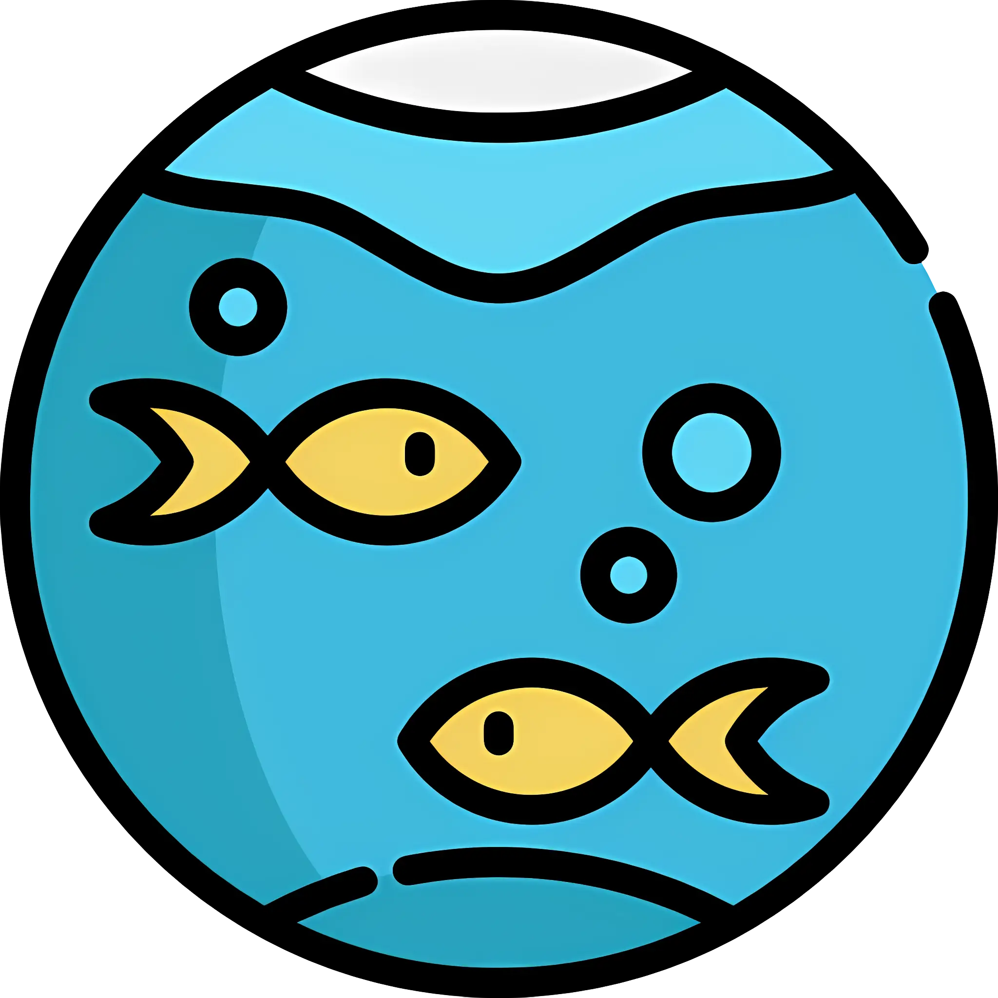 Fish in Aquarium Cartoon Illustration
