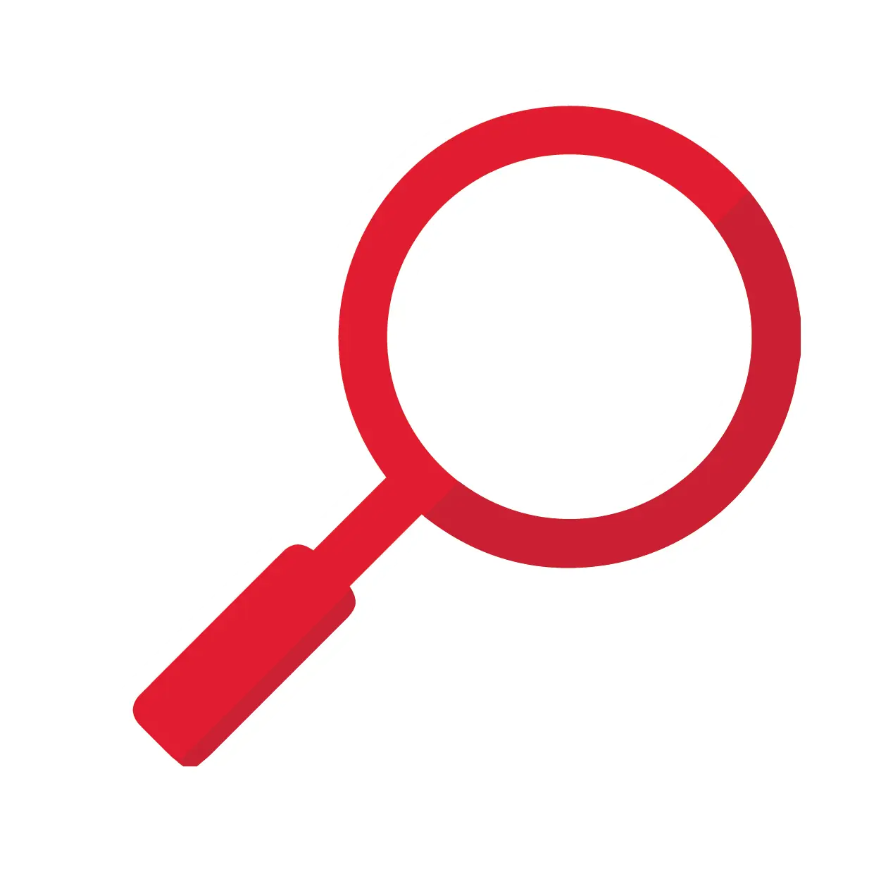 Red Magnifying Glass Icon for Inspection