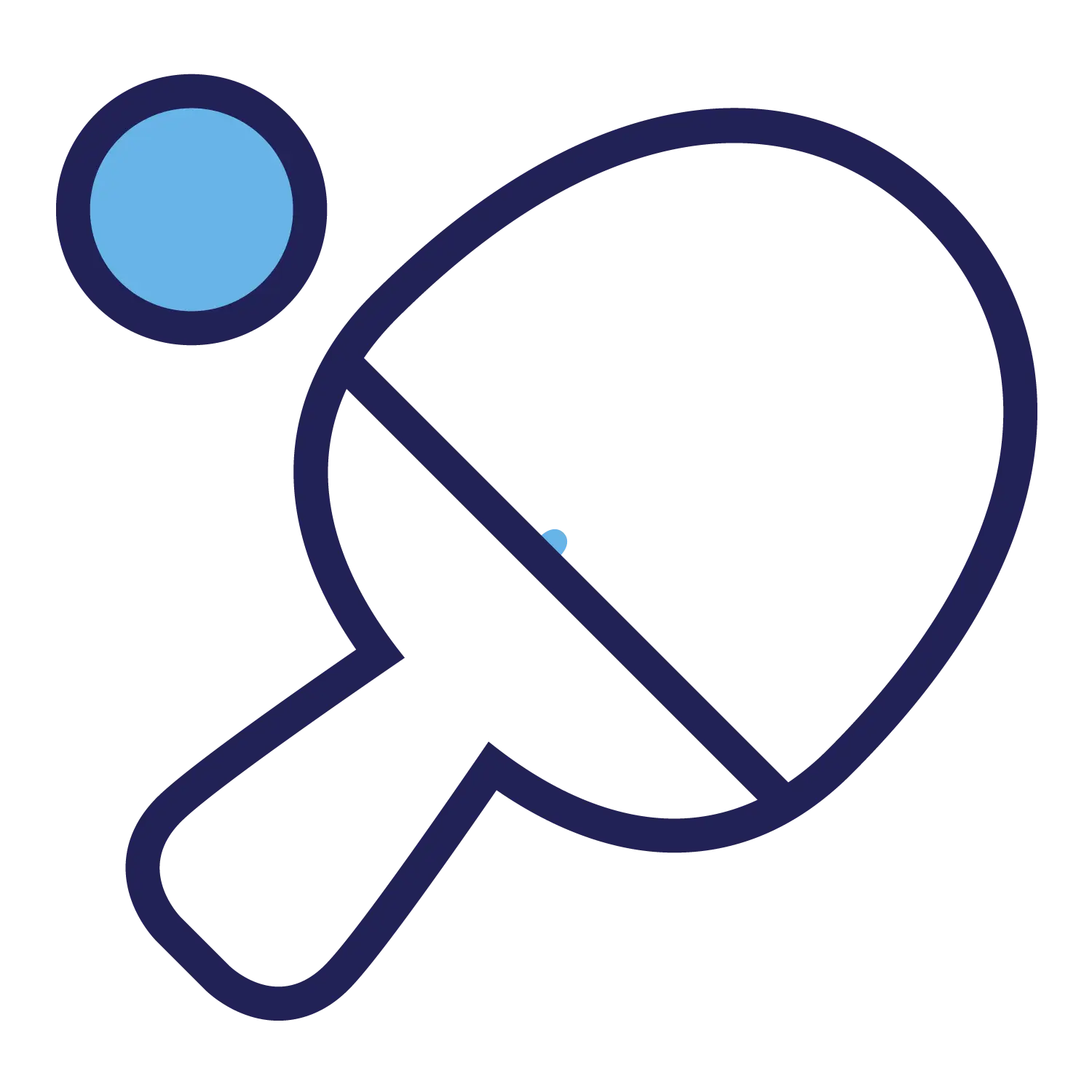 Table Tennis Paddle and Ball Icon