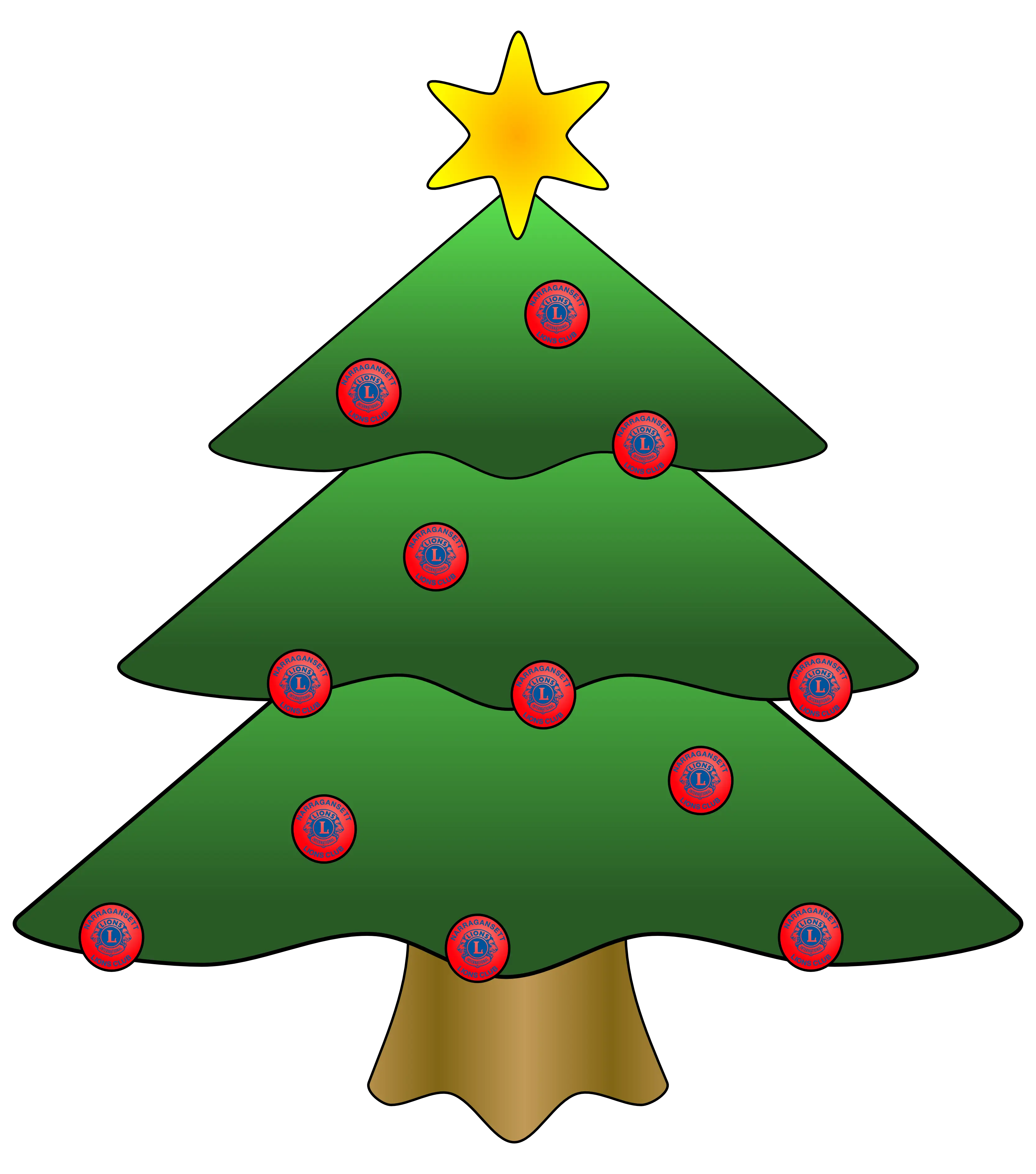 Decorated Christmas Tree with Star