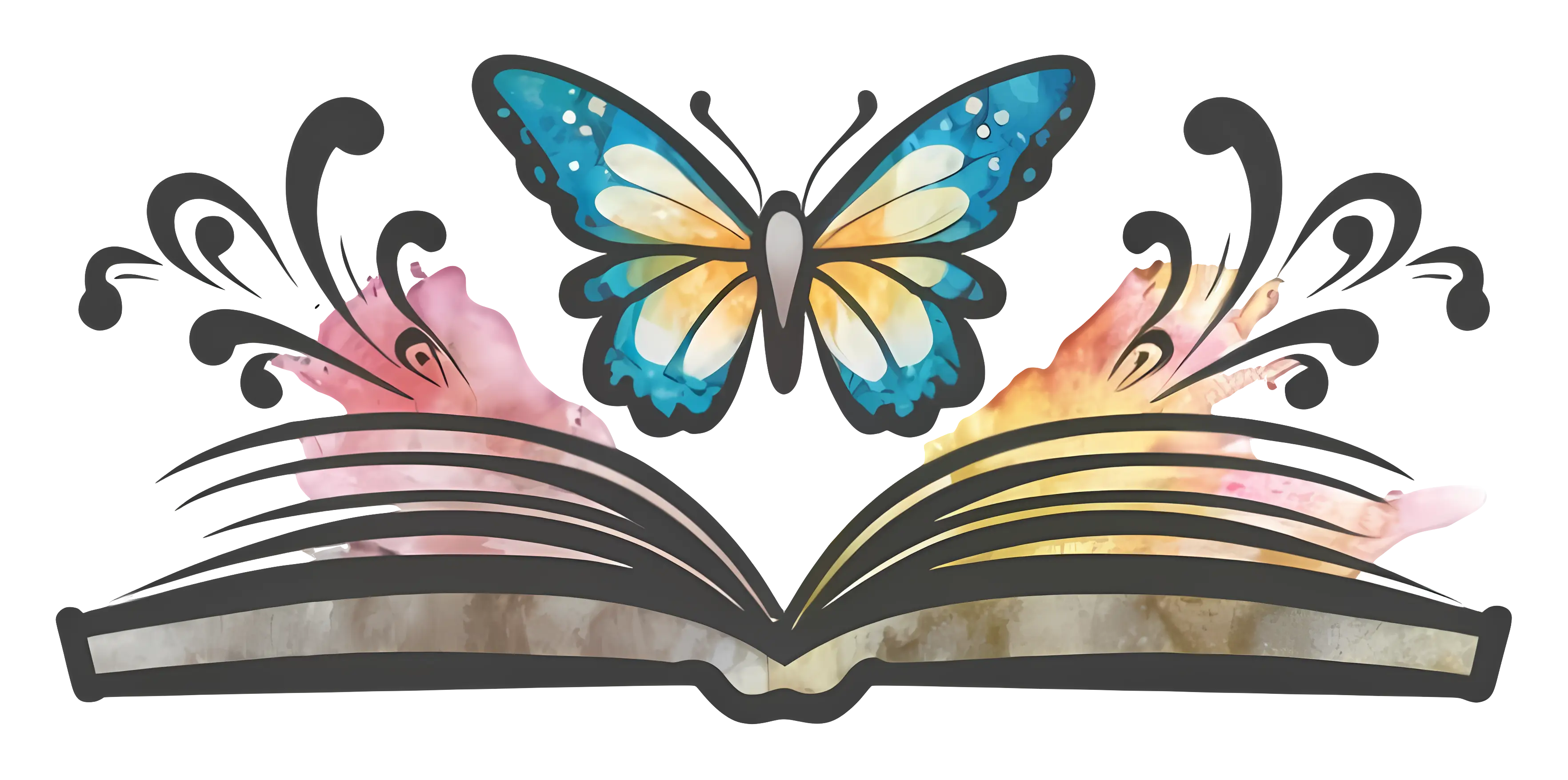 Colorful Butterfly Emerging from Book
