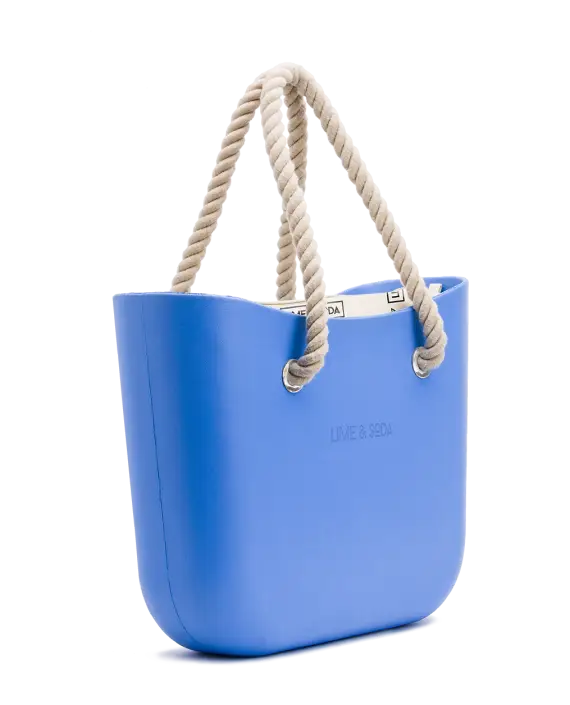 Blue Tote Bag with Rope Handles