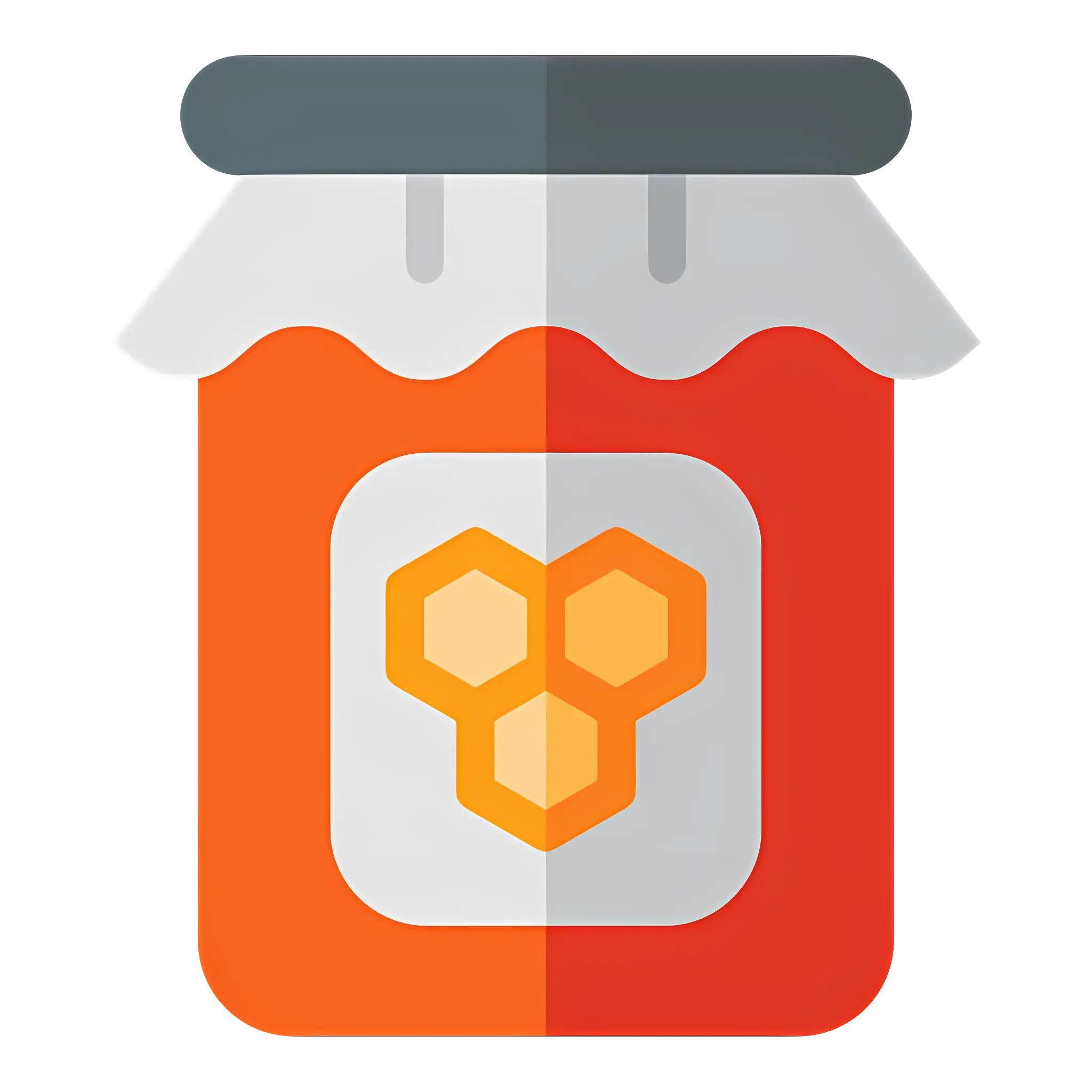 Illustrated Honey Jar with Honeycomb Design