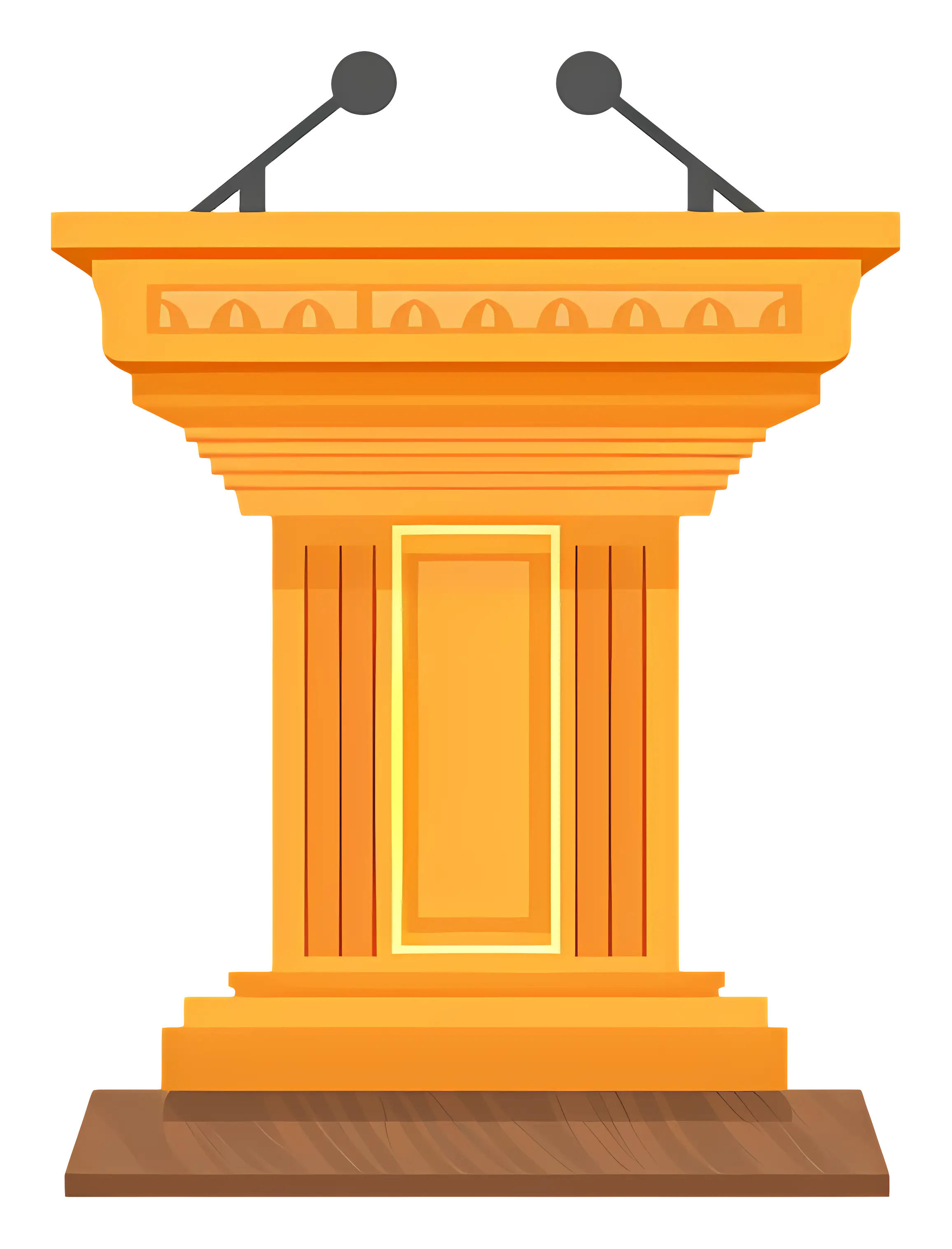 Wooden Podium with Microphones for Public Speech