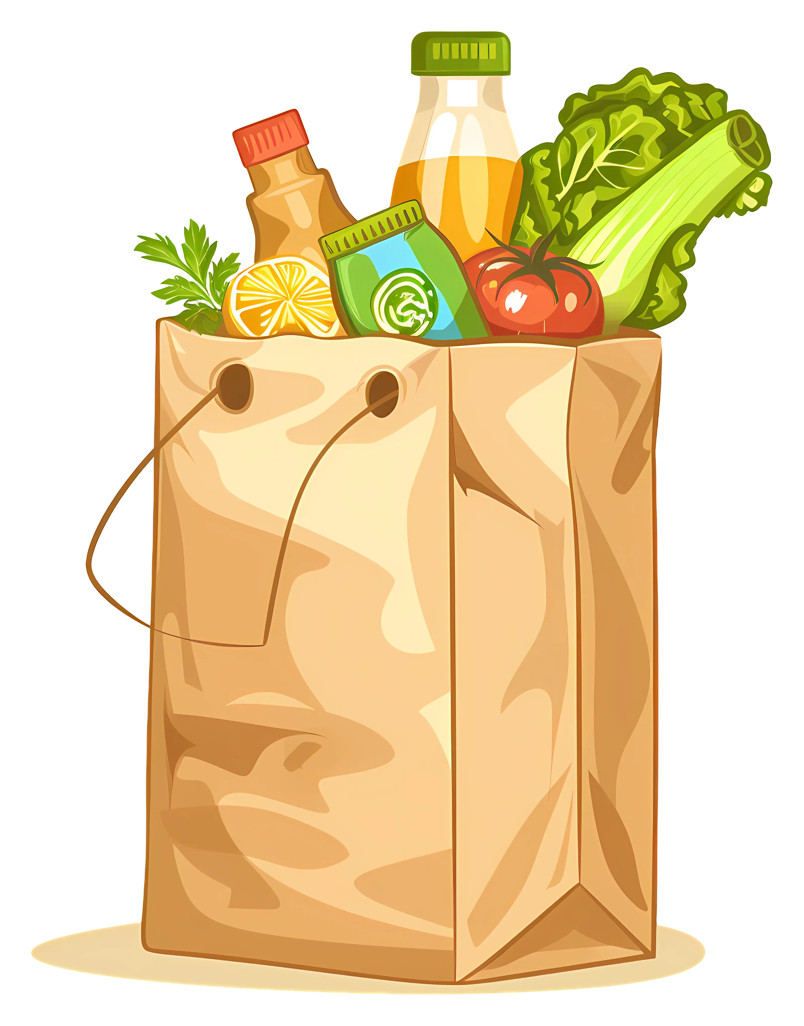 Paper Bag with Groceries
