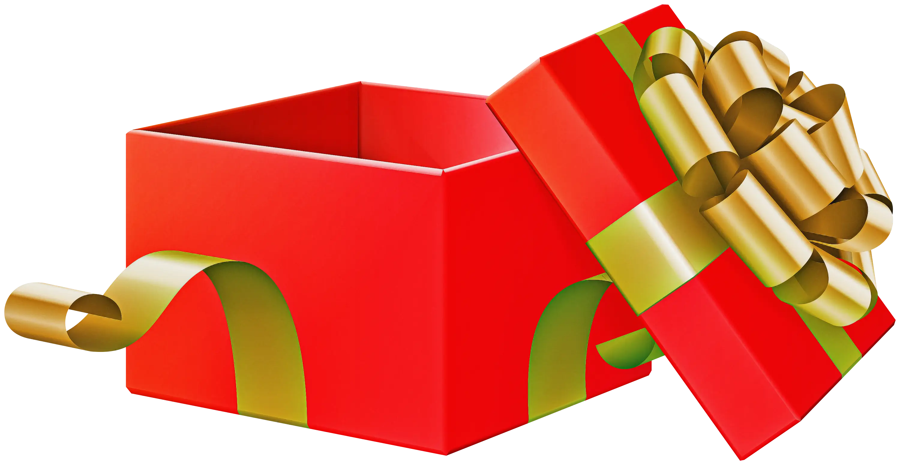 Red Gift Box with Green Ribbon