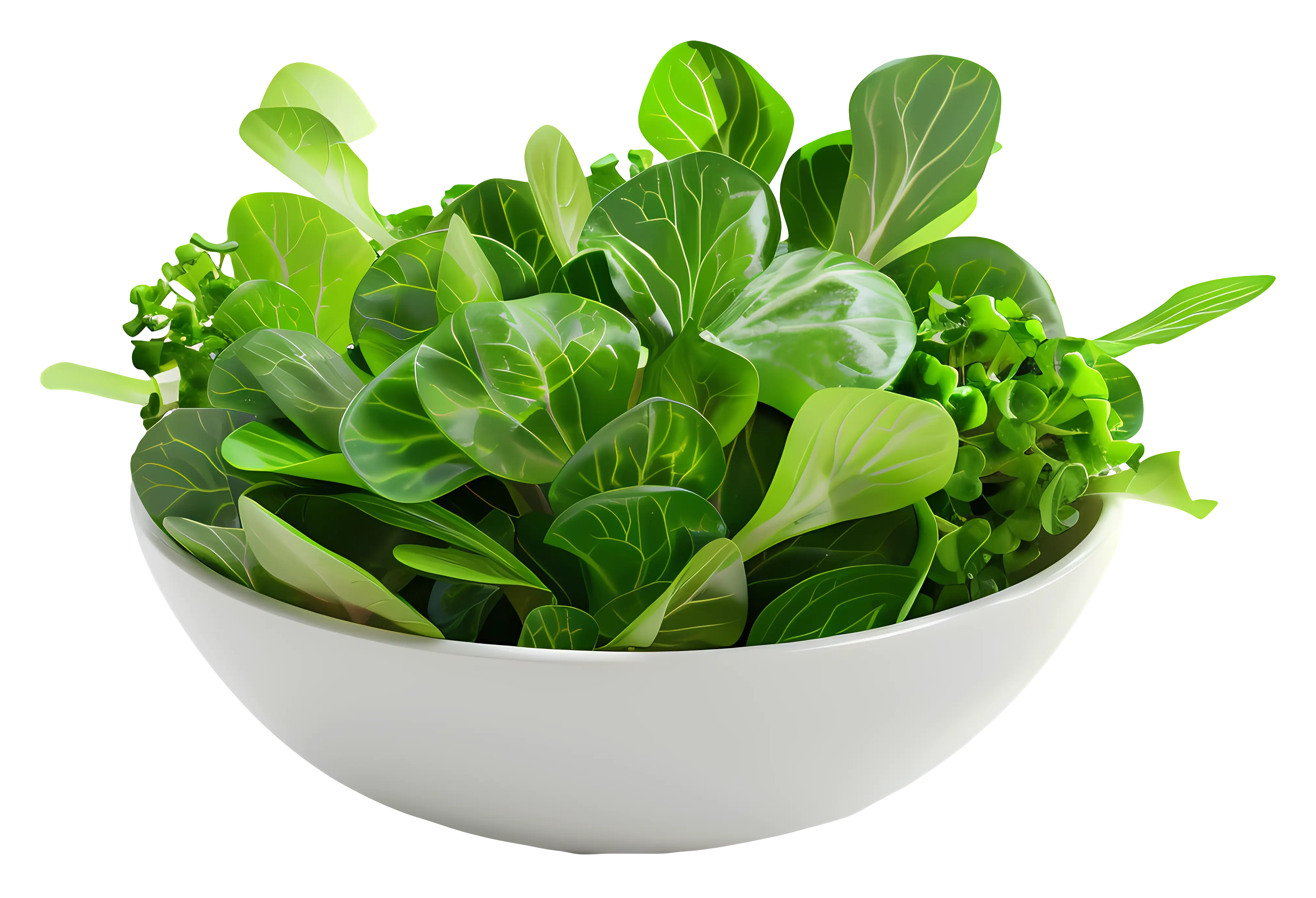 Bowl of Fresh Green Leaves