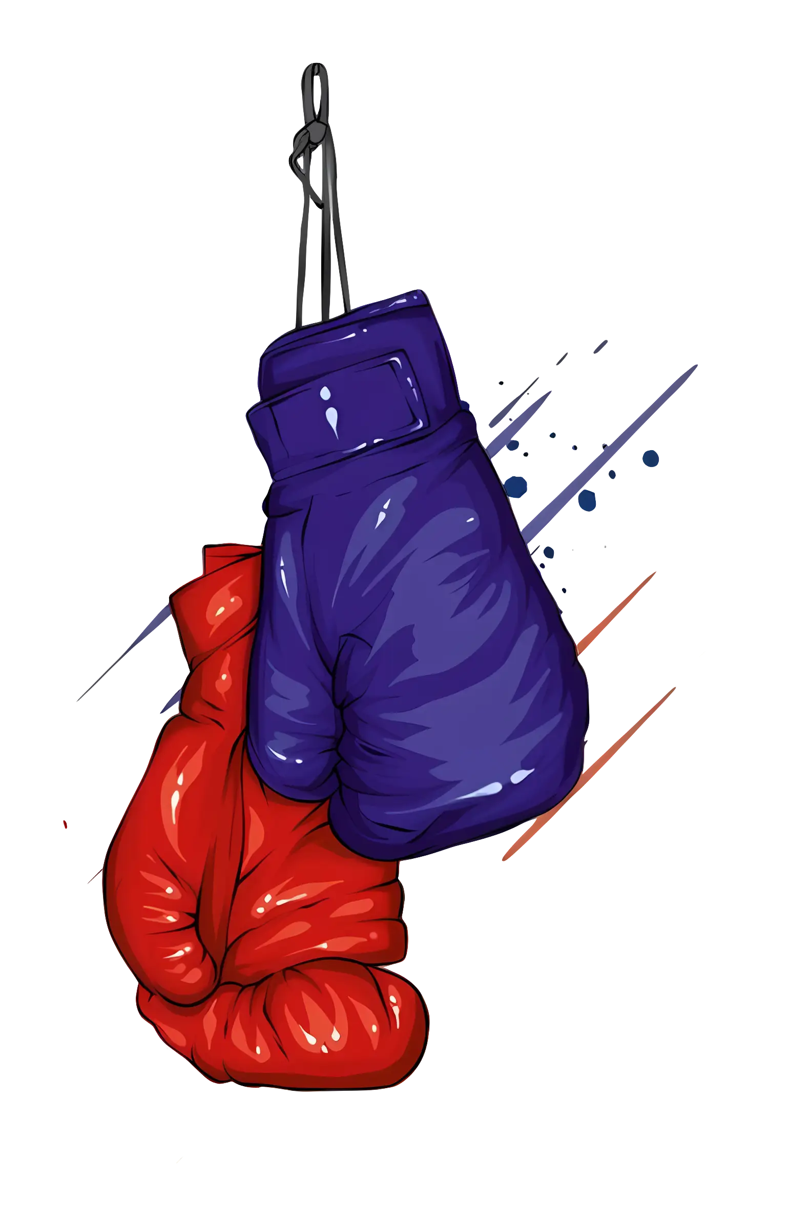 Red and Blue Boxing Gloves Hanging Together