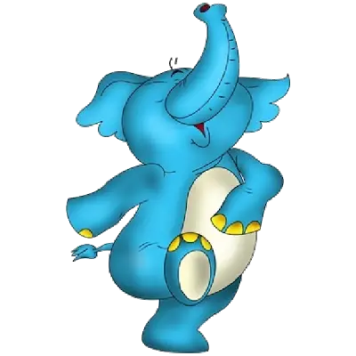 Blue Cartoon Elephant