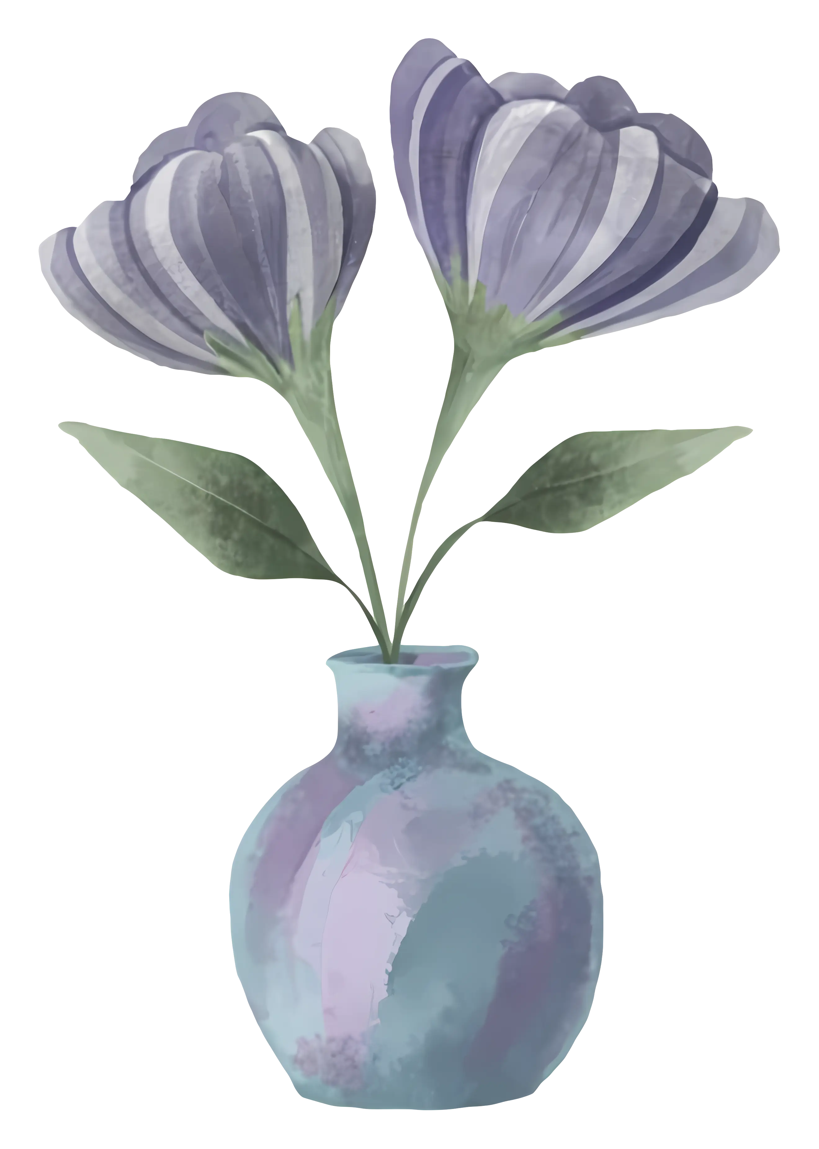 Purple Flowers in Vase for Decoration