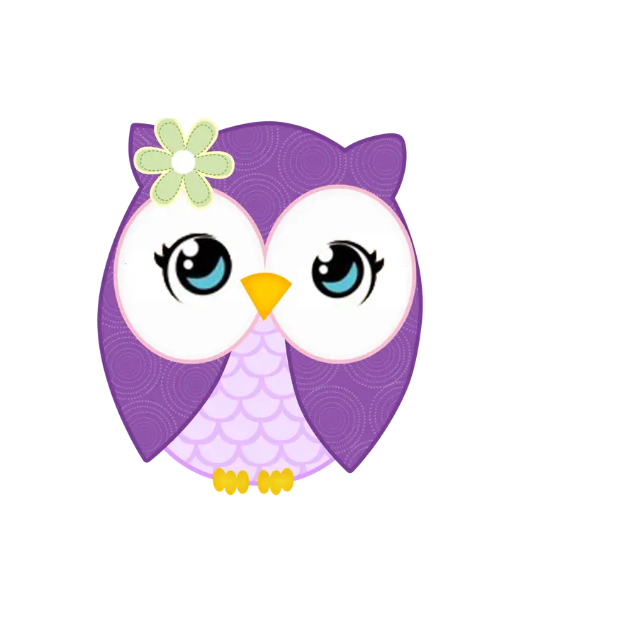 Cute Purple Owl Cartoon Illustration
