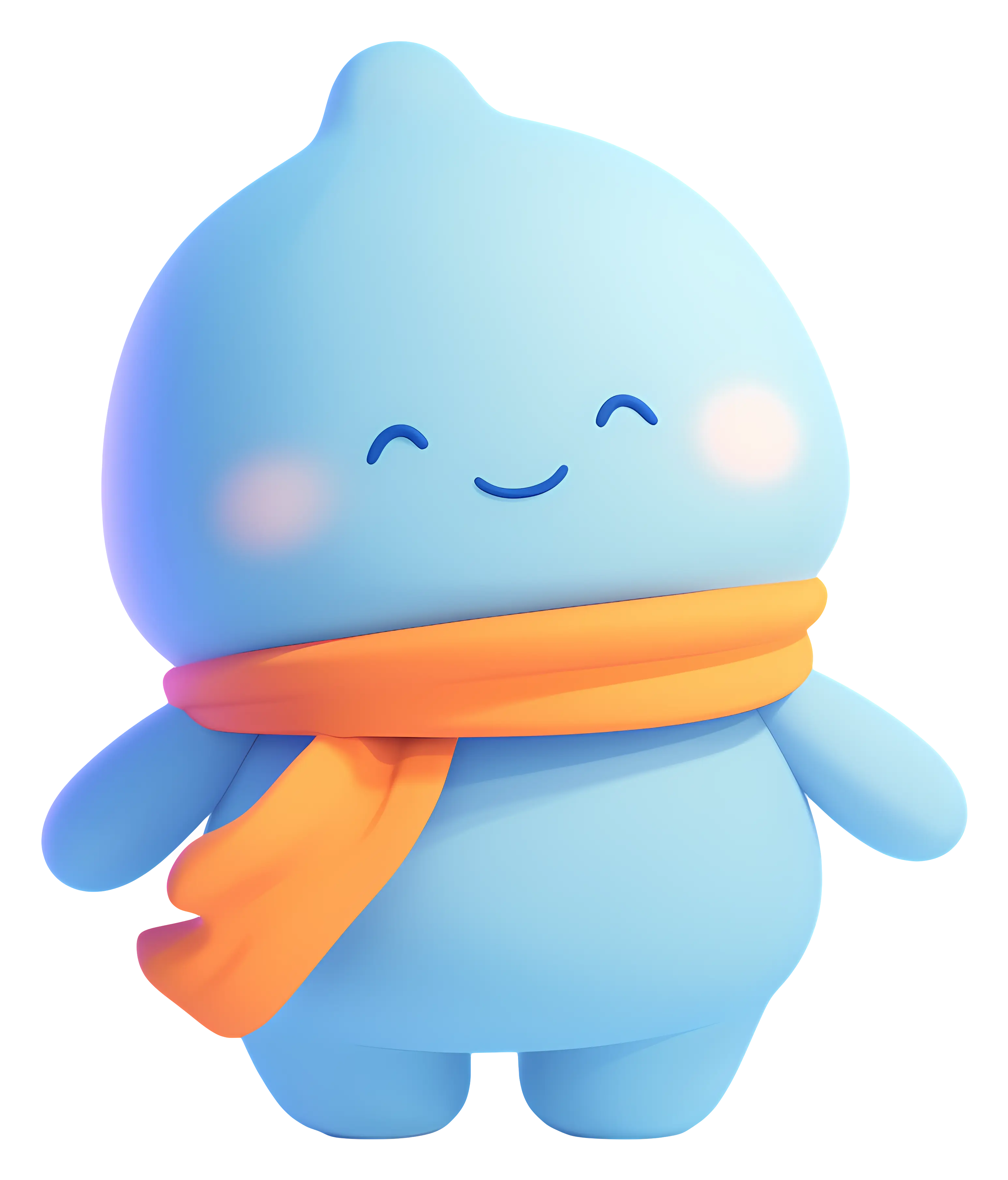 Blue Character with Orange Scarf