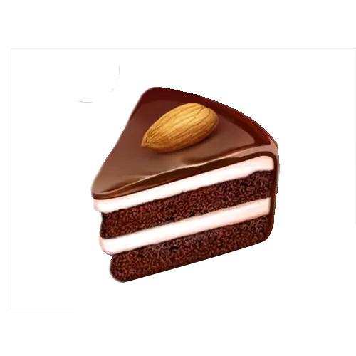 Slice of Chocolate Cake with Almond