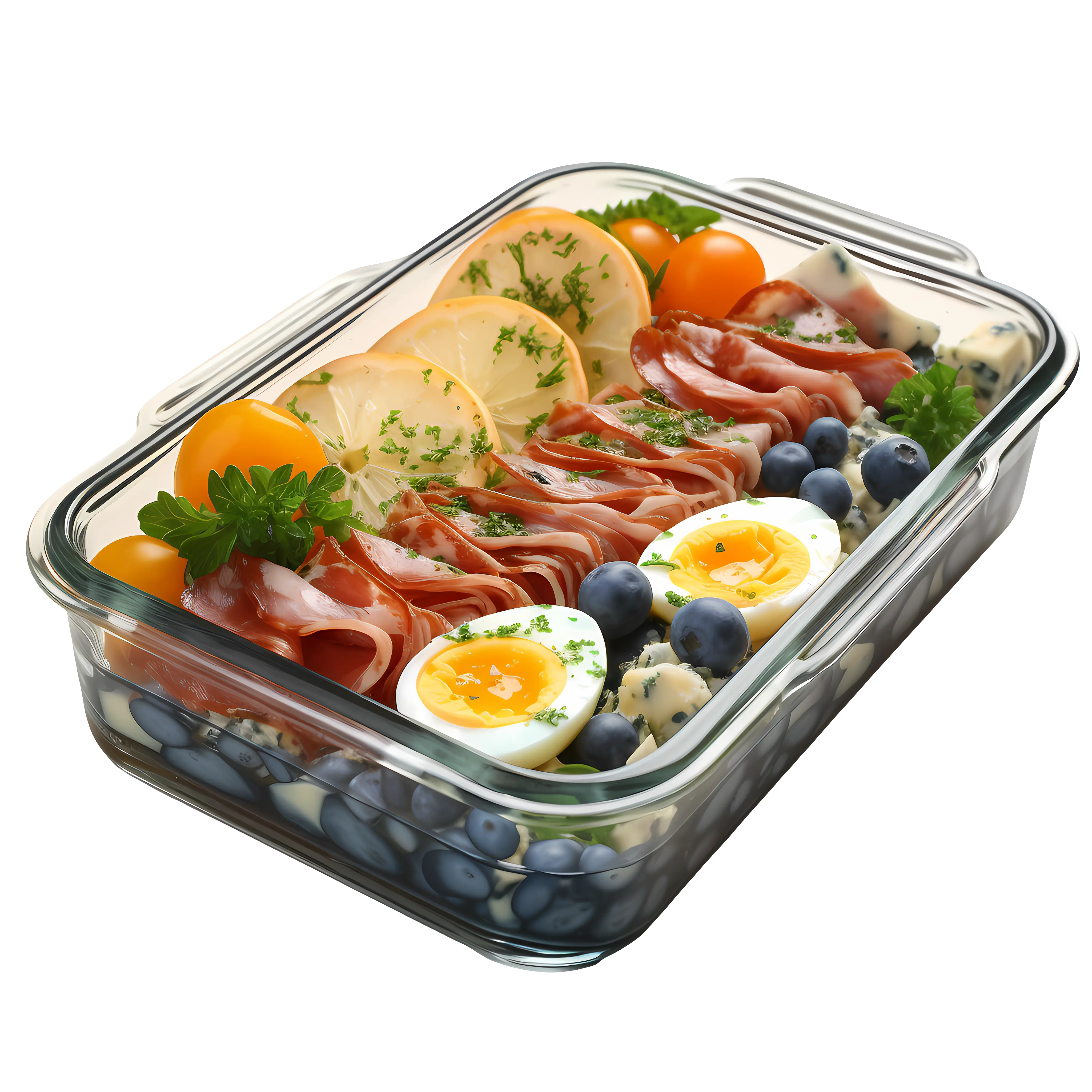 Healthy Meal in a Glass Container
