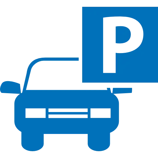 Blue Car Parking Symbol Icon