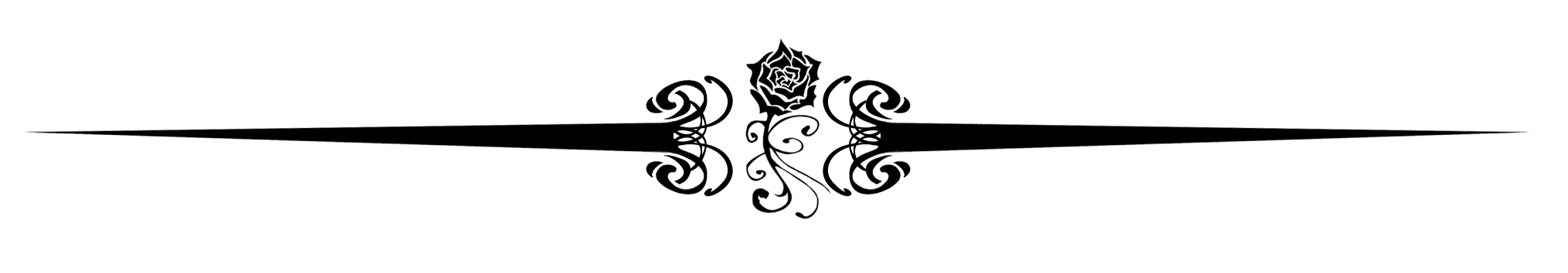 Black Decorative Horizontal Divider with Floral Motif