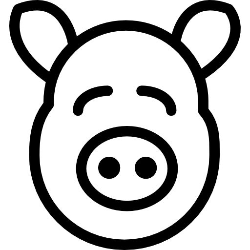 Outline of Pig Face Icon