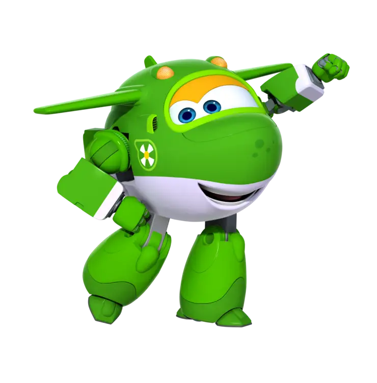 Green Airplane Cartoon Character
