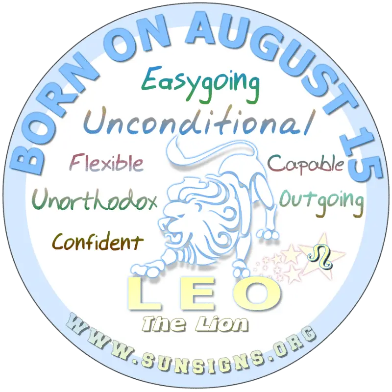 Leo Zodiac Logo for August 15 Birthdays