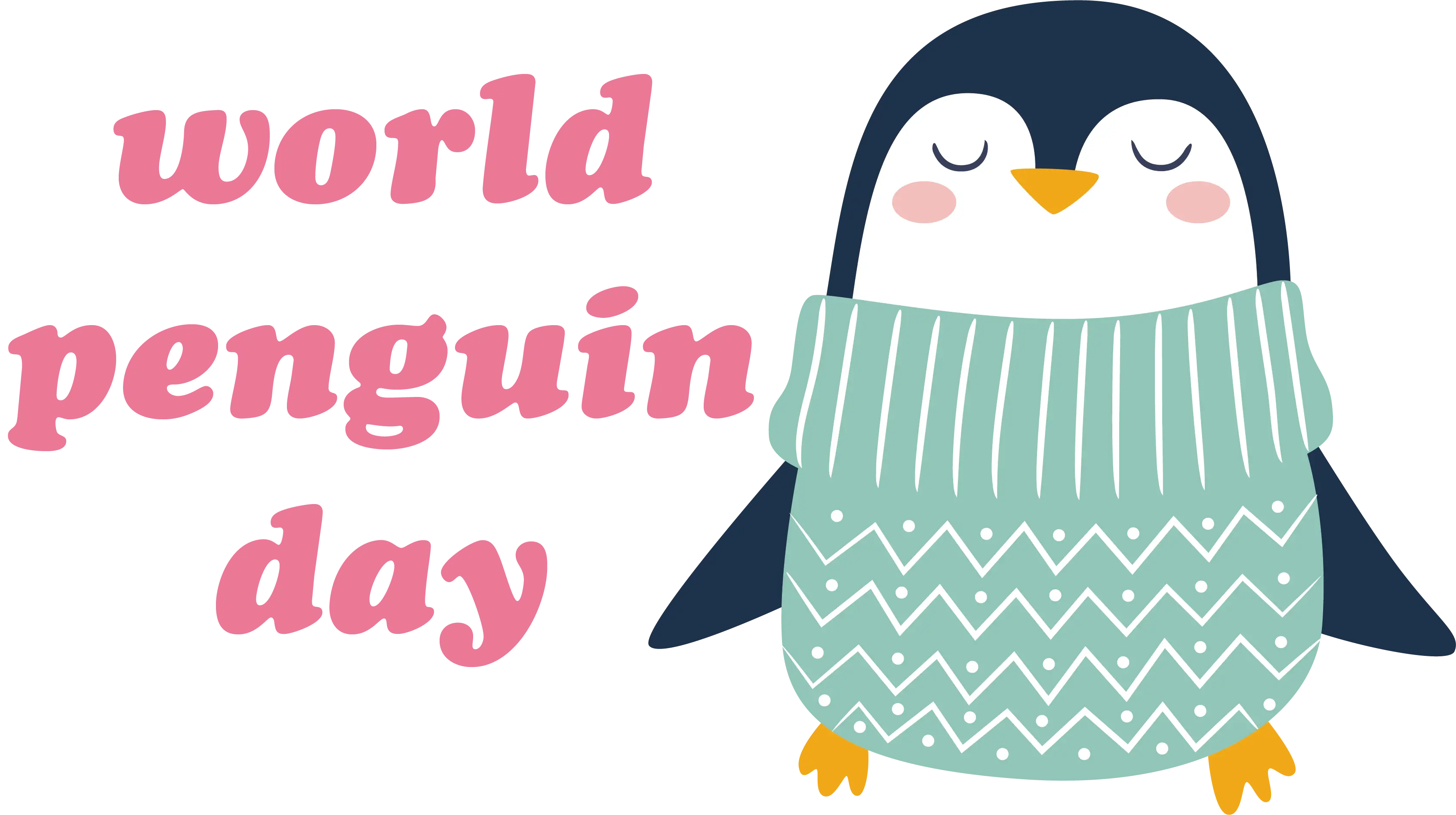 Adorable Penguin in Sweater for World Penguin Day