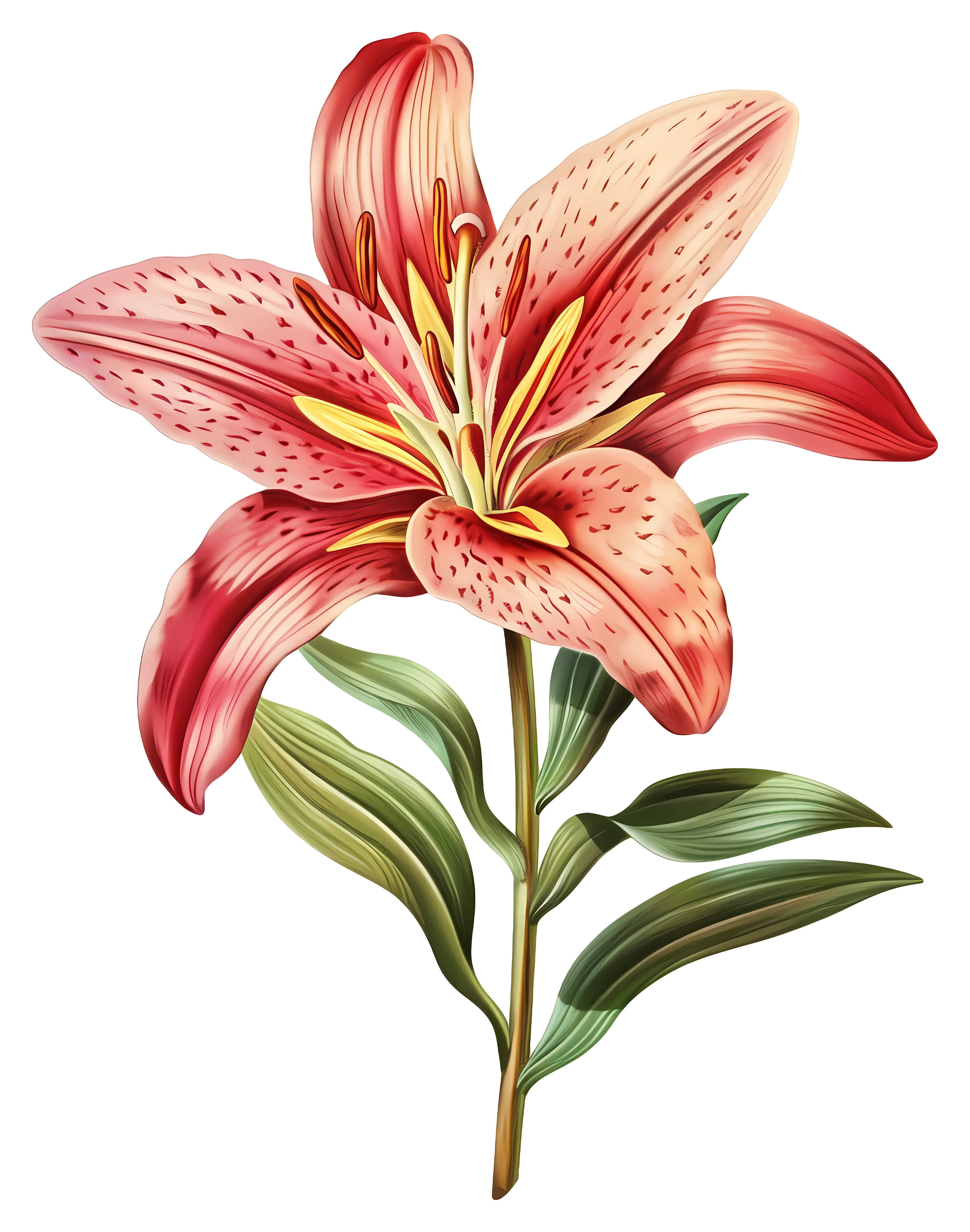 Elegant Pink Lily Plant Design