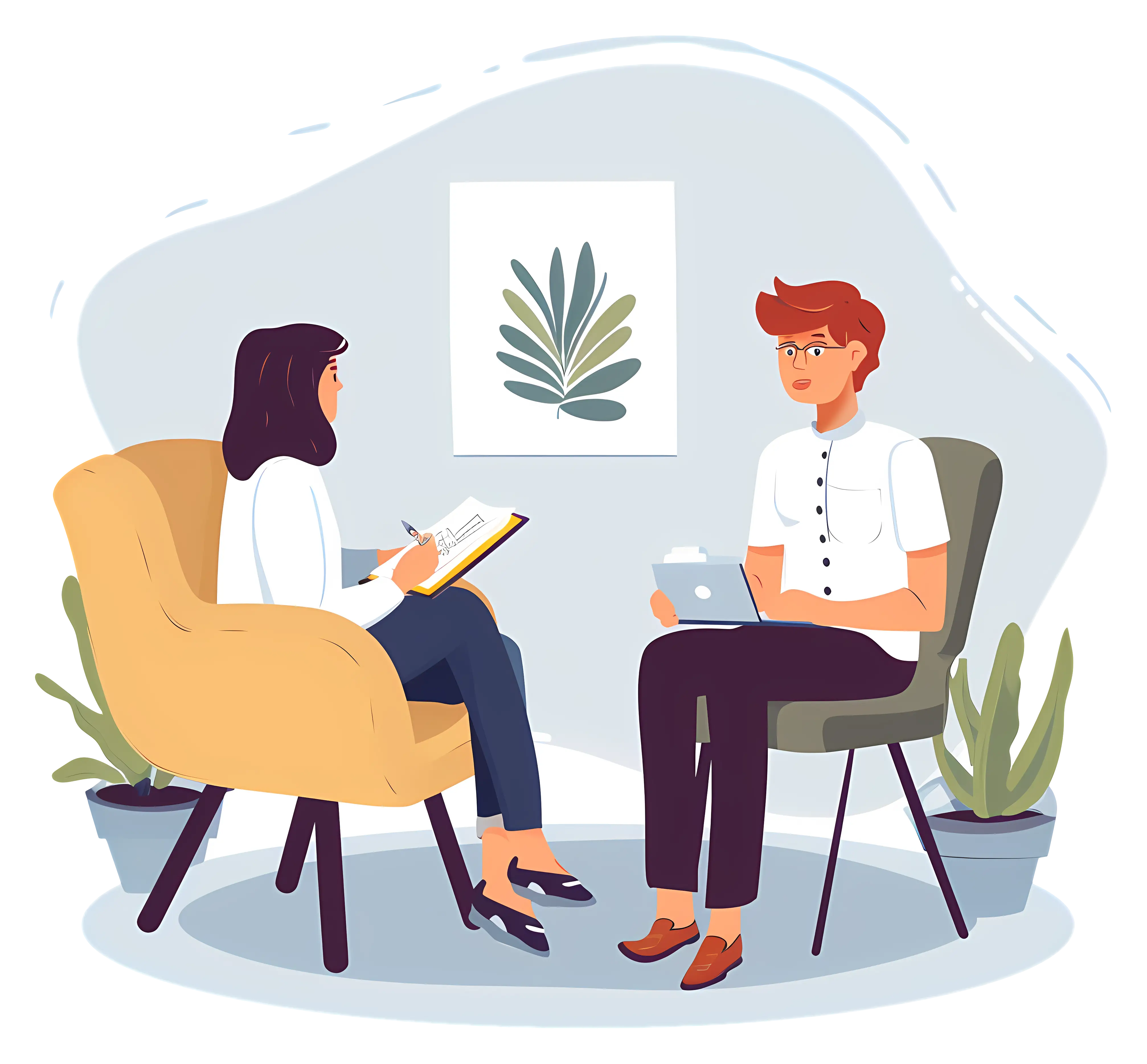 Psychotherapy Session Between Professional and Client