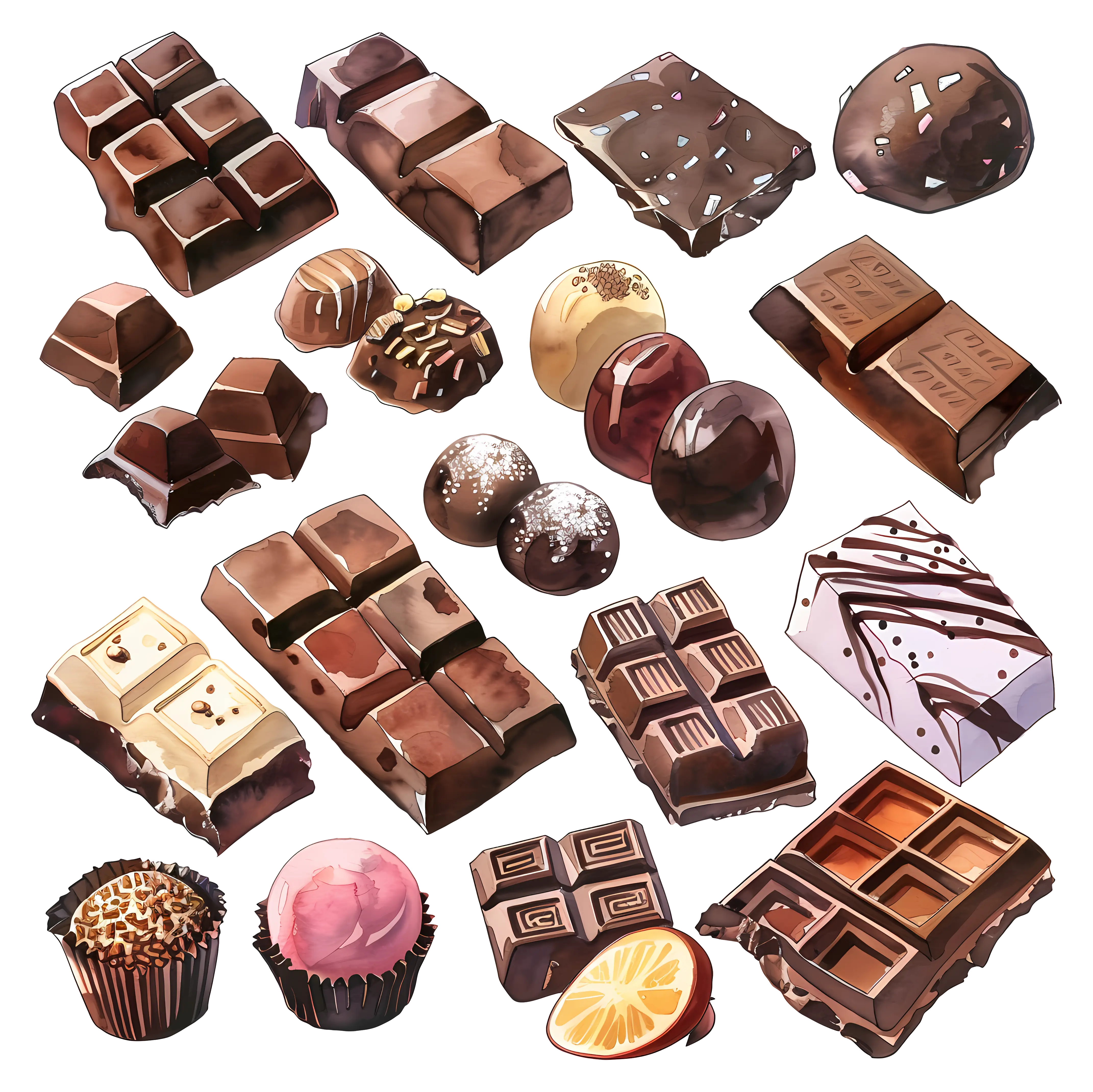 Assorted Chocolates and Candies Illustration
