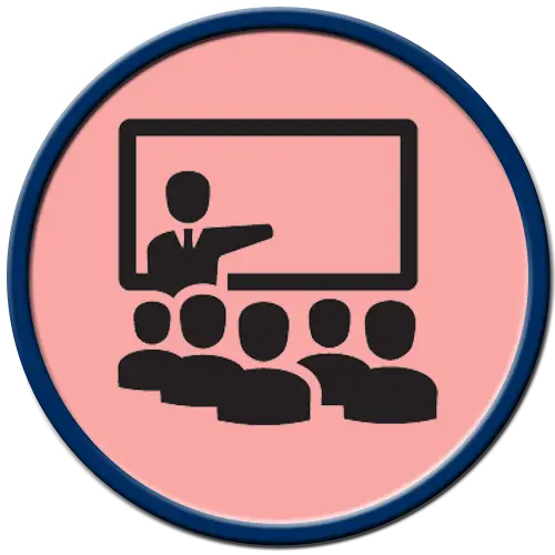 Teaching Icon Showing Lecture with Audience
