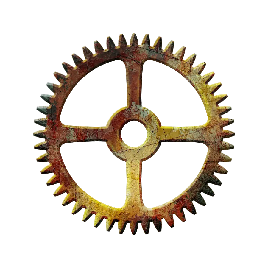 Rusty Metallic Gear Mechanism