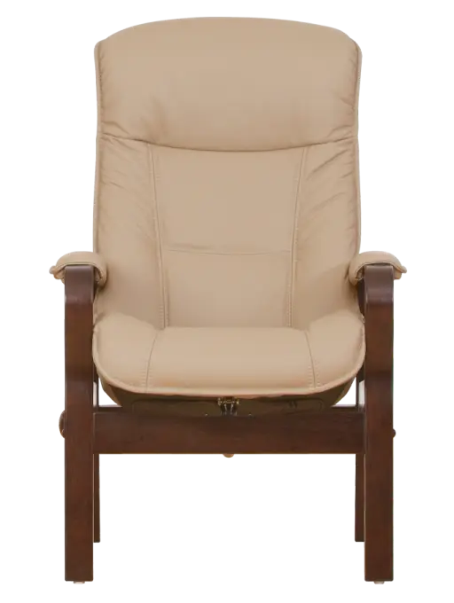 Beige Cushioned Chair with Wooden Frame