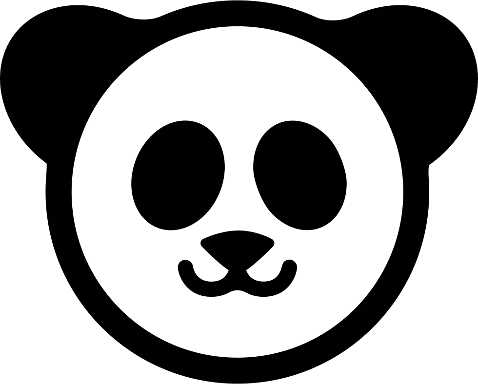 Black and White Panda Face Icon