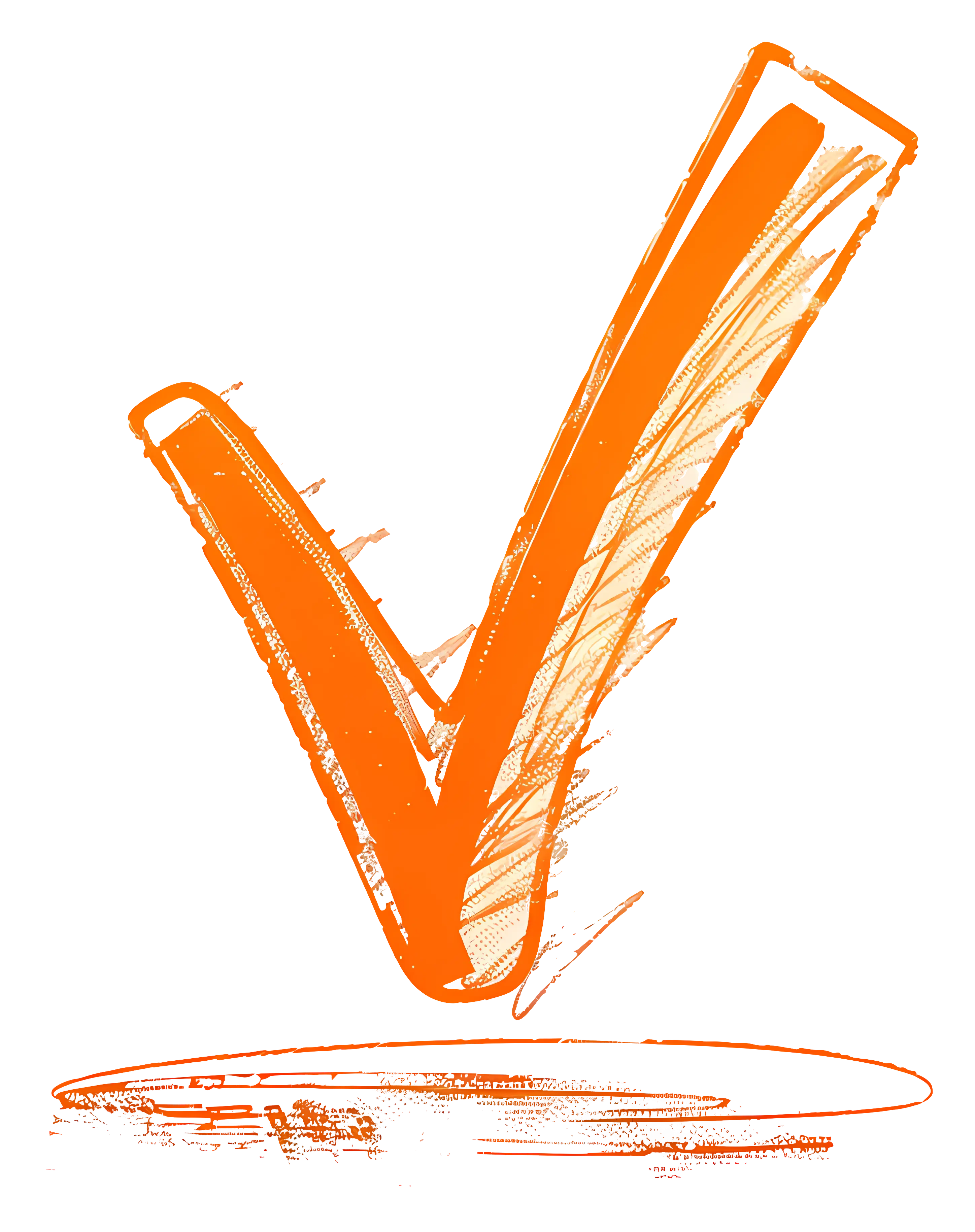 Orange Checkmark Hand-Drawn Sketch