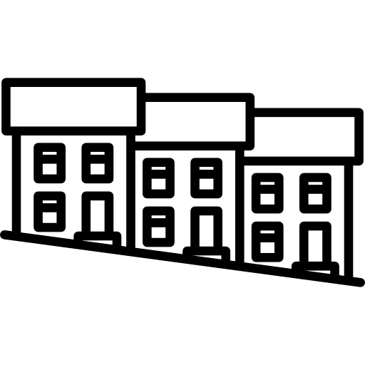 Simple Line Drawing of Houses