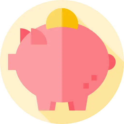 Pink Piggy Bank with Coin