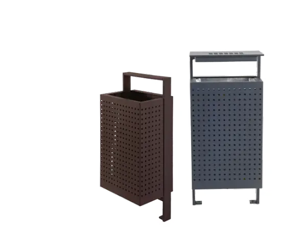 Brown and Gray Trash Bins