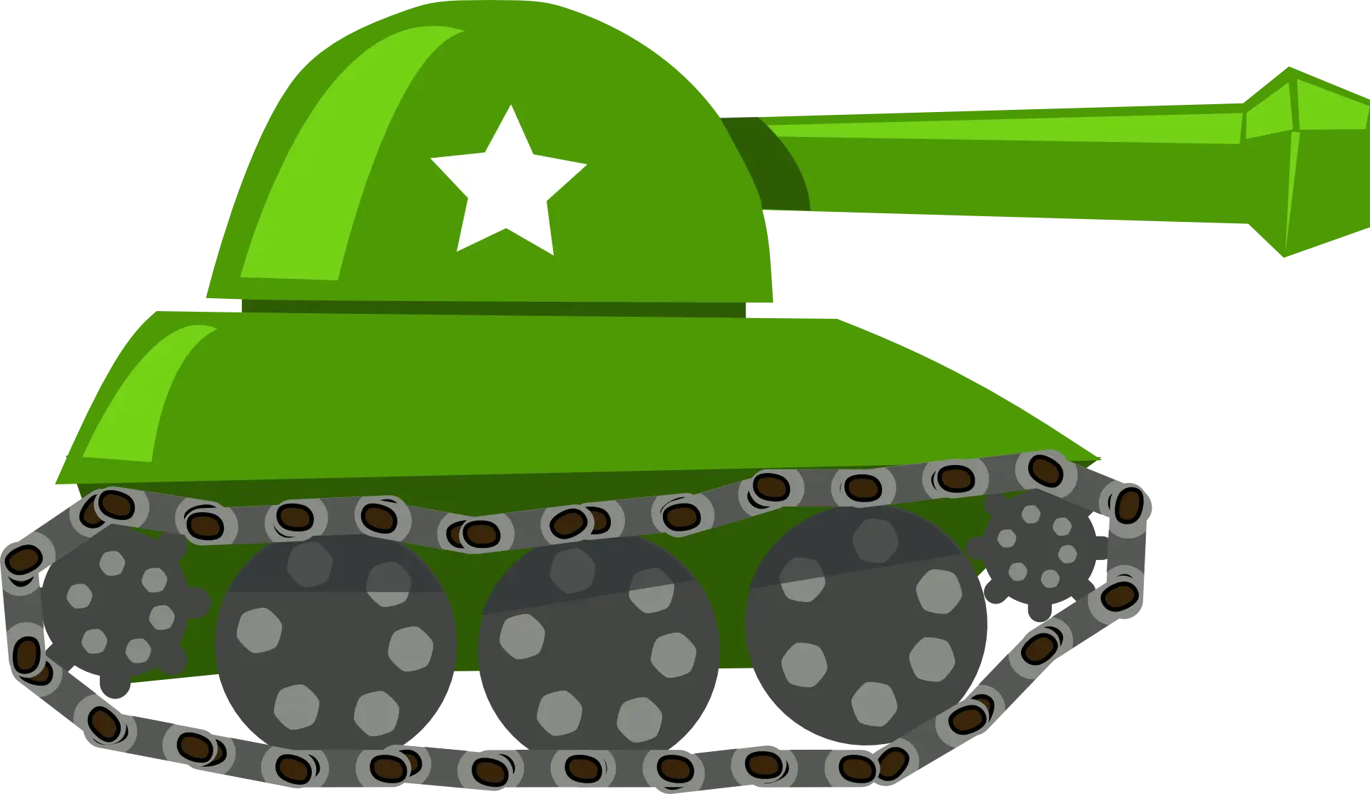 Green Cartoon Military Tank Illustration