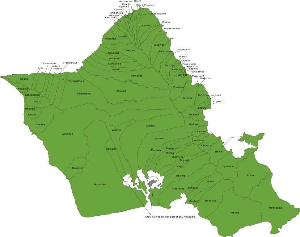 Map of Oahu Island