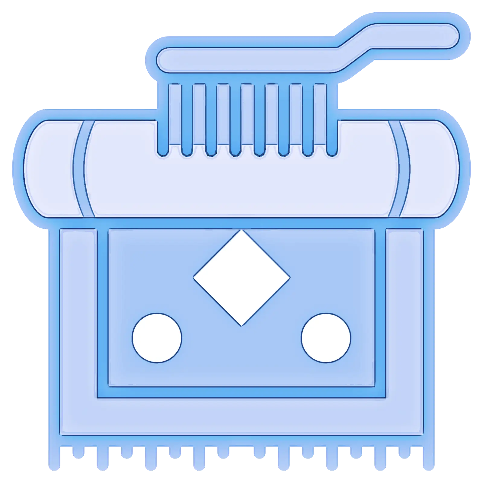 Blue Brush with Paint Roller