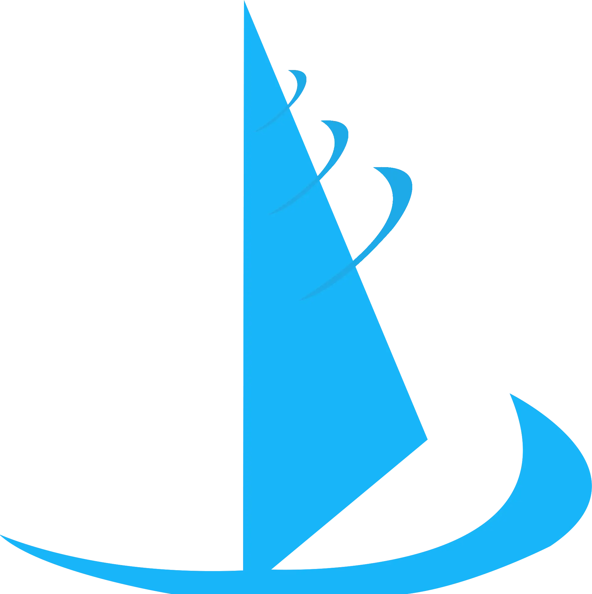 Blue Minimalist Sailboat Icon Design