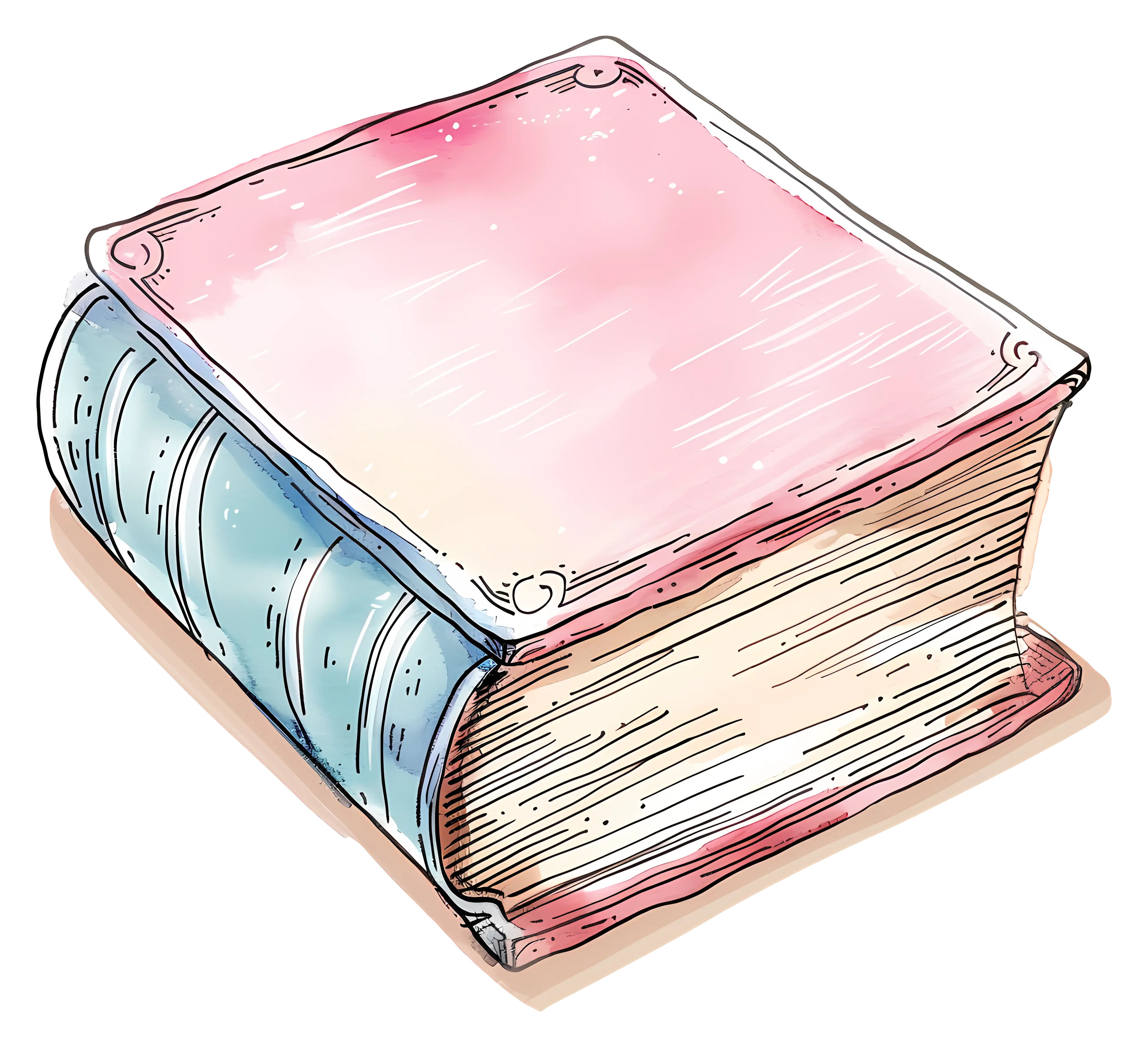 Illustrated Book with Pink Cover