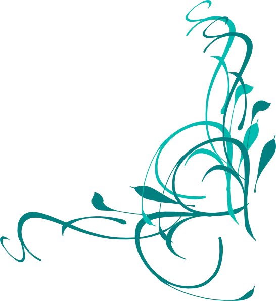 Teal Abstract Vine Illustration