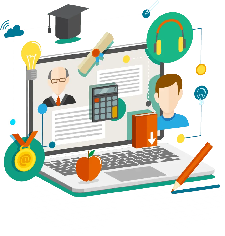 Online Education Elements Concept