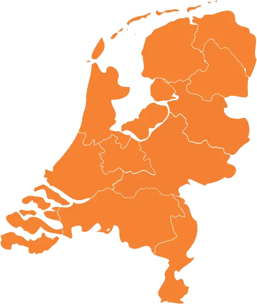 Netherlands Map in Orange Illustration