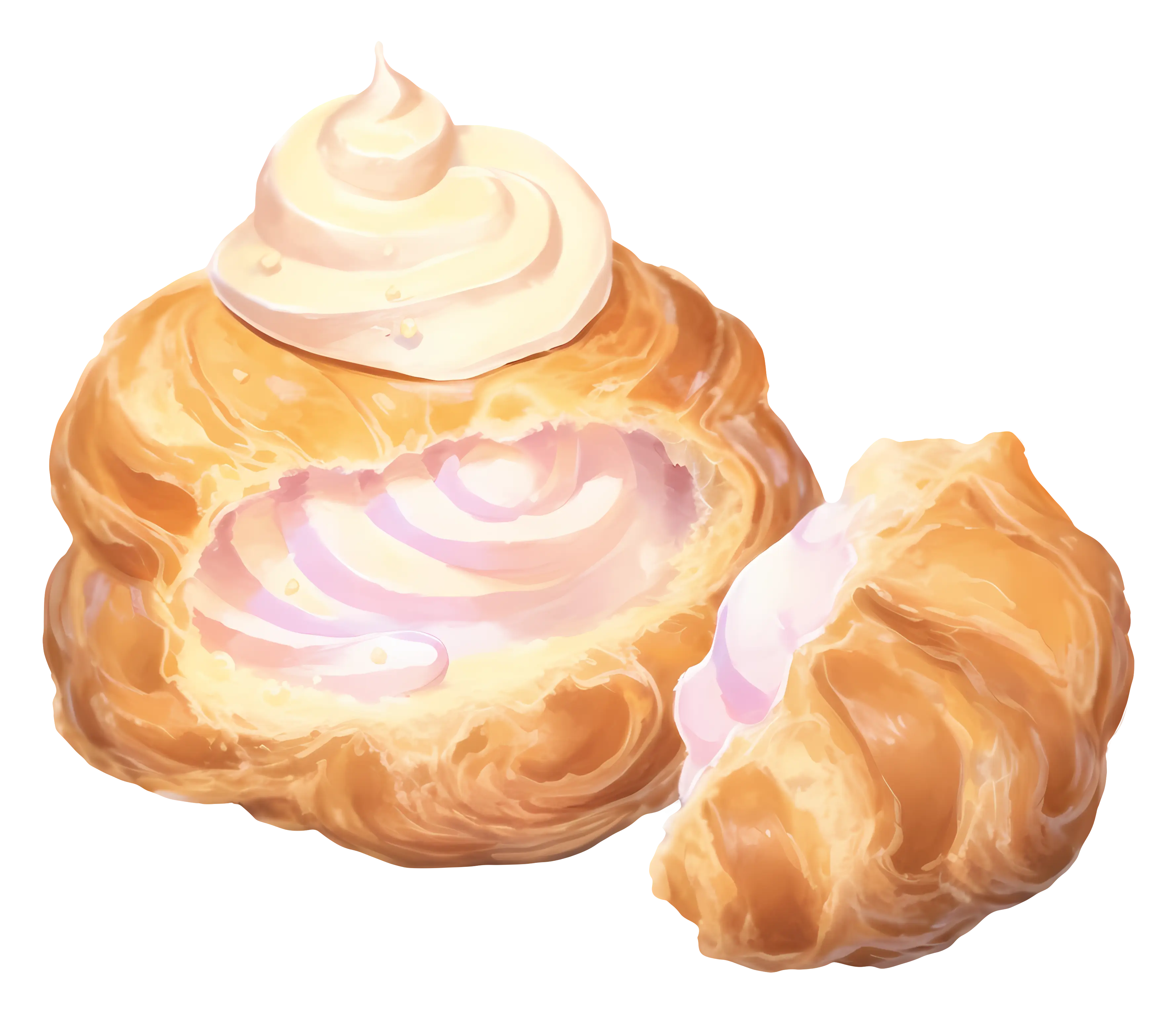 Cream-Filled Pastry Illustration